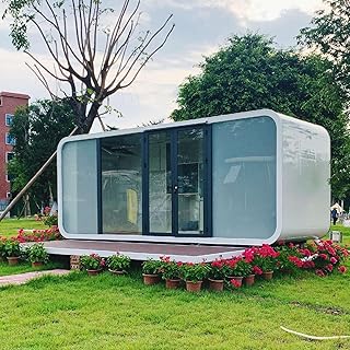 Modern 19FT Prefab Tiny Home, Fully Assembled Modular Pod with Thermal Insulation Stormproof Roof, Quick - B0F8PYKPKN