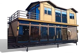 S.E.Q Double Story, Fully Equipped Bathroom, and Kitchen Tiny prefab Container House. Home with Glass - B0DFYWS62R