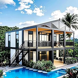 2 Story Tiny Home for Sale Prefab Expandable Container House 20ft Modular Foldable Mobile Cabin - B0G2LRLSMF