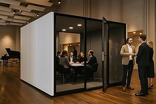 Soundproof Office Pod Booth for 5–7 People, Portable Office Meeting Room with Acoustic Panels, Quiet - B0FX4V8HY2